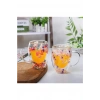 Organik Çiçekli Borosilikat Bardak 350 Ml. -BRD-150 BH