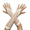 Örgü Beyaz Parmak Arası File Eldiven 26 cm