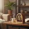 Orta Boy Kubbe Model Retro Ahşap Tasarım Bluetooth Hoparlörlü Radyo – FM/AM Destekli, Şarjlı ve Taşınabilir Radyo NS-7061 (4887)