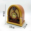 Orta Boy Kubbe Model Retro Ahşap Tasarım Bluetooth Hoparlörlü Radyo – FM/AM Destekli, Şarjlı ve Taşınabilir Radyo NS-7061 (4887)