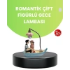 Oturan Çift Figürlü Led Masa Lambası Romantik Hediye