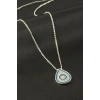 Oval Nazar Zirkon Taşlı Kolye