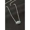 Oval Zirkon Taşlı Kolye