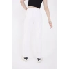 Oversize Boru Paça Baskılı Eşofman Pantolon - Beyaz