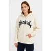 - Oversize Kapüşonlu Sweatshirt- Beyaz