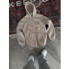 Oversize Tam Fermuarlı Uzun Kol Hırka - Bej -