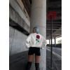 Oversize Üç İplik Bisiklet Yaka Baskılı SweatShirt - Beyaz -