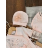 Pamuklu Nakışlı Dantelli Kiz Bebek 5li Hastane Çıkış Seti