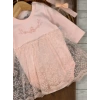 Pamuklu Nakışlı Dantelli Kız Bebek Tulum