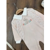 Pamuklu Nakışlı Kız Bebek Tulum