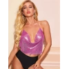 Parlak Fuşya Crop & Bluz Kolsuz Kayık Yaka Zırh Büstiyer