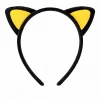 Peluş Kedi Kulak Taç Sarı Siyah – Çocuk Parti & Kostüm Tacı