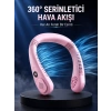 Pembe Boyun Fanı Kablosuz Taşınabilir Sessiz Çalışan Kişisel Serinletici Fan