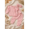 Pembe Fırfırlı 3’lü Kız Bebek Takımı