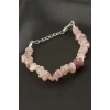 Pembe Kuvars Kırık Doğaltaş Bileklik