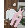PEMBE LASTİKLİ PAÇA, PAMUKLU, DESENLİ, MEVSİMLİK, GÜNLÜK, KIZ ÇOCUK & BEBEK TULUM