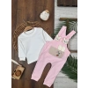 PEMBE LASTİKLİ PAÇA, PAMUKLU, DESENLİ, MEVSİMLİK, GÜNLÜK, KIZ ÇOCUK & BEBEK TULUM