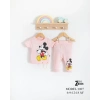 PEMBE LASTİKLİ PAÇA, PAMUKLU, YAZLIK, GÜNLÜK, KIZ ÇOCUK & BEBEK  ALT ÜST TAKIM