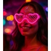 Pembe LED Işıklı Kalp Gözlük – 3 Modlu Parti & Glow Gözlüğü