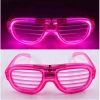 Pembe Led Işıklı Parti Gözlüğü - Neon Glow Şerit Gözlük 3 Modlu