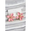 Pembe Mineli Çiçek Model Pirinç Kadın Küpe - TJ-BKP11727