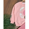 Pembe Renk %100 Pamuklu Gabardin Pantolon Likralı Cepli Kız Çocuk Takım