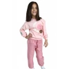 Pembe Renk %100 Pamuklu Gabardin Pantolon Likralı Cepli Kız Çocuk Takım