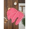 PEMBE RENK  FERMUARLI DİK YAKA ÇİZGİLİ ÇİZGİLİ PAÇALARI LASTİKLİ KIZ ÇOCUK & BEBEK TAKIM