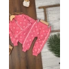 PEMBE RENK  FERMUARLI DİK YAKA ÇİZGİLİ ÇİZGİLİ PAÇALARI LASTİKLİ KIZ ÇOCUK & BEBEK TAKIM