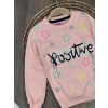 PEMBE RENK POSİTİVE MEVSİMLİK SWEATSHIRT
