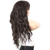 Perçemli Uzun Su Dalgası Fiber Sentetik Peruk- Kahverengi