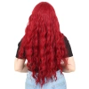 Perçemli Uzun Su Dalgası Fiber Sentetik Peruk - Kızıl