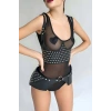 Perçin Detaytlı Şık Kemer Ve Harness Takım - Brf1303