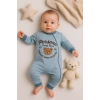 Persona Bear Nakışlı % 100 Pamuk Erkek Bebek Tulum