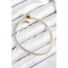 Pirinç Charm Zirkon Taşlı Yonca Model Gold Renk Kadın Bileklik - TJ-BB7806