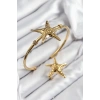 Pirinç Deniz Yıldızı Model Gold Renk Bileklik Yüzük Set - TJ-BB7600