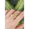 Pirinç Gold Renk Ayarlanabilir Yılan Yüzük - TJ-BYK3164