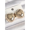 Pirinç Gold Renk Bombe Kalp Model Kadın Küpe - TJ-BKP10248