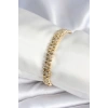 Pirinç Gold Renk Damla Model Zirkon Taşlı Kadın Bileklik - TJ-BB7972