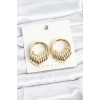 Pirinç Gold Renk Halka Sarmal Model Vintage Kadın Küpe - TJ-BKP11640