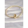 Pirinç Gold Renk İşleme Detay Charm Model Kadın Bileklik - TJ-BB5988
