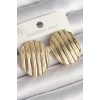 Pirinç Gold Renk İşlemeli Daire Plaka Model Kadın Küpe - TJ-BKP10244