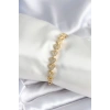 Pirinç Gold Renk Kalp Model Kadın Bileklik - TJ-BB7982