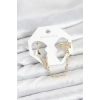 Pirinç Gold Renk Kelebek Model Zincir Bağlantılı Ear Cuff Küpe Seti - TJ-BKP11534