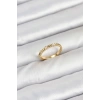 Pirinç Gold Renk Lazer Kesim Kadın Yüzük - TJ-BYK3892