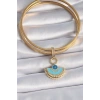 Pirinç Gold Renk Nazar Boncuklu Ajda Charm - TJ-BC1010