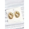 Pirinç Gold Renk Sarmal Halka Model Vintage Kadın Küpe - TJ-BKP11637