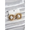 Pirinç Gold Renk Sarmal Model İncili Kadın Küpe - TJ-BKP11684