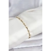 Pirinç Gold Renk VIP Seri Kemik Model Zirkon Taşlı Kadın Bileklik - TJ-BB8275