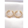 Pirinç Gold Renk Zincir Model Halka Küpe - TJ-BKP8970